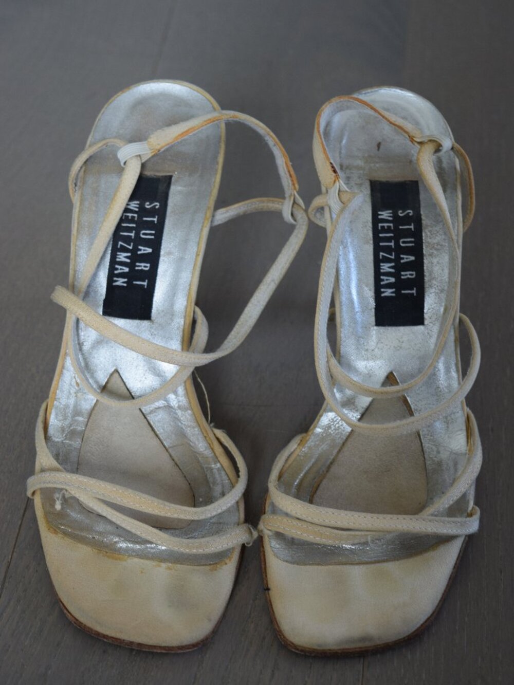 Stuart Weitzman Cream Strappy Heeled Sandals